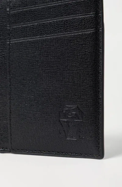 Brunello Cucinelli Calfskin Capretta Card Holder In Black