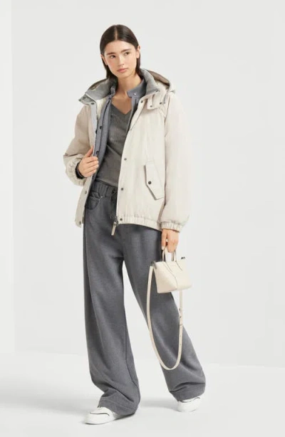 Brunello Cucinelli Reversible Laminated Down Jacket In White