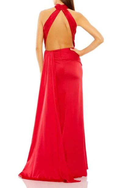 Mac Duggal 11642 Prom Formal High Halter Long Dress In Purple