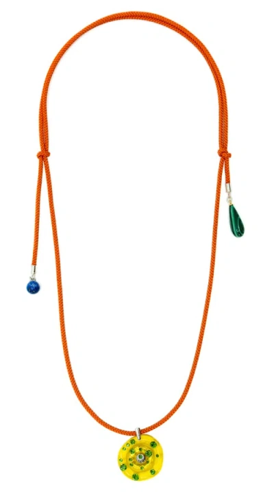 Fry Powers Sun Powers Crystal Necklace In Orange