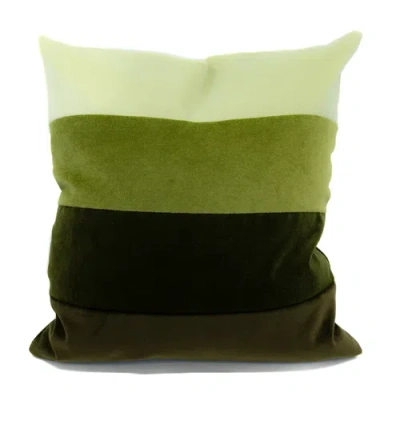 Fry Powers Velvet Ombre Throw Pillow In Green