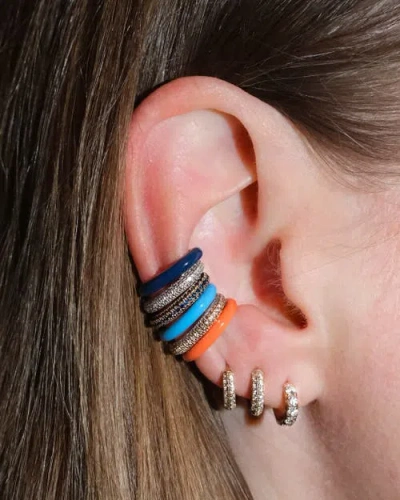 Fry Powers Sparkle Ear Cuffs In Blue