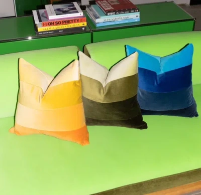 Fry Powers Velvet Ombre Throw Pillow In Blue