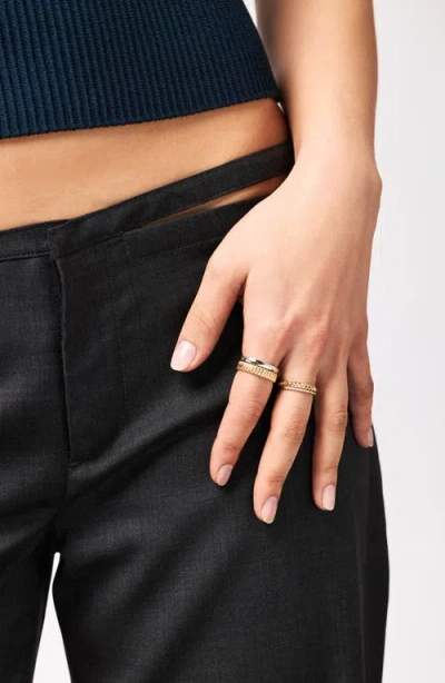Ana Luisa Solid White Gold Slim Eclipse Ring In Gold
