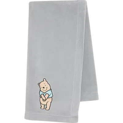 Lambs & Ivy Disney Baby Winnie The Pooh Hugs Soft Fleece Baby Blanket In Gray