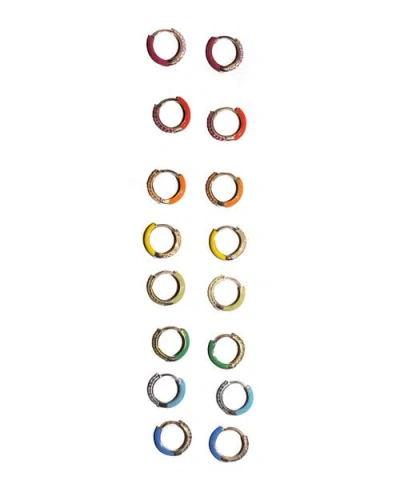 Fry Powers Enamel Sparkle Huggies In Blue