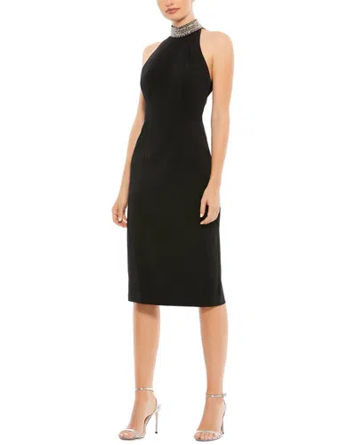 Mac Duggal 26682 Short Halter Beaded Cocktail Dress In Black
