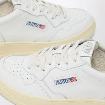 Autry White Logoed Leather Sneakers In White