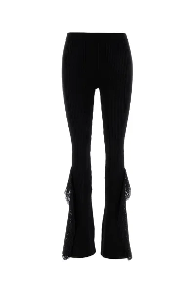 Blumarine Black Knit Flared Leg Pant In Black