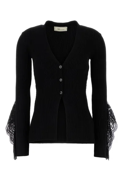 Blumarine Black Viscose Blend Cardigan In Black