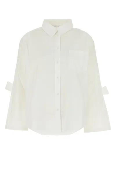 Cecilie Bahnsen White Poplin Oversize Bridget Shirt In Multi