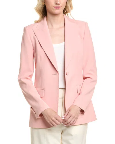 Lafayette 148 Single-button Finesse Crepe Blazer In Pink