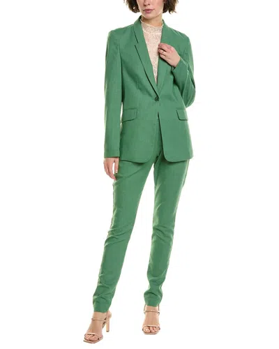Bgl 2pc Linen-blend Blazer & Pant Set In Green