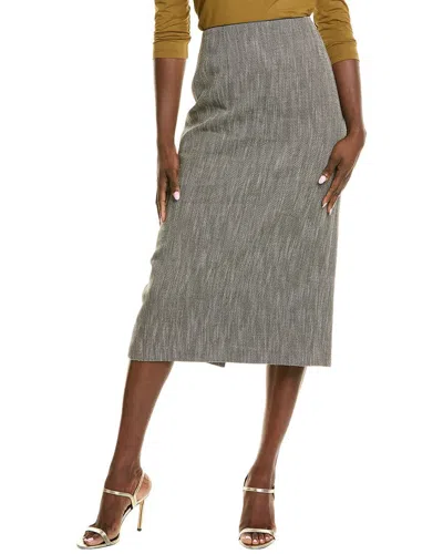 Lafayette 148 New York Linen & Wool-blend Skirt In Gray