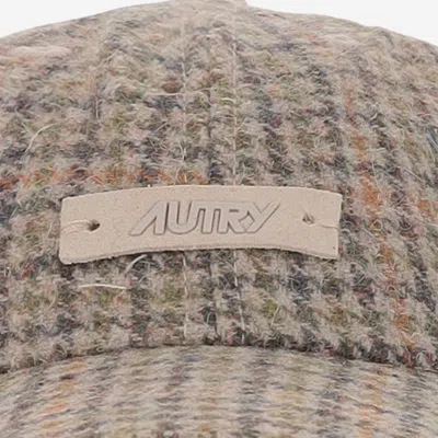 Autry Houndstooth-pattern Baseball Cap In Brown
