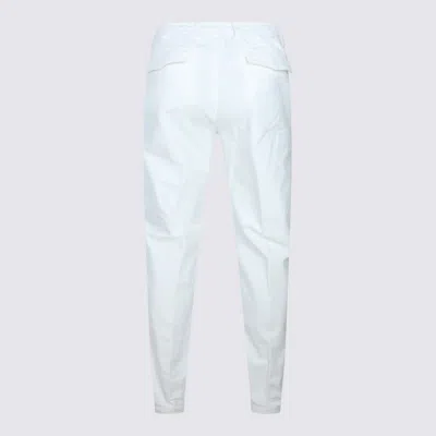 Eleventy Men White Pants With Elastic Drawstring Waist And Tapered Leg In Cotton Blend Stretch Woman In White