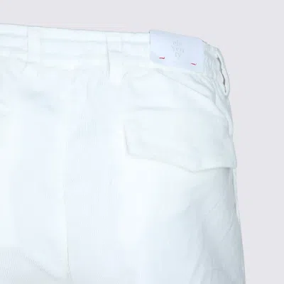 Eleventy Men White Pants With Elastic Drawstring Waist And Tapered Leg In Cotton Blend Stretch Woman In White