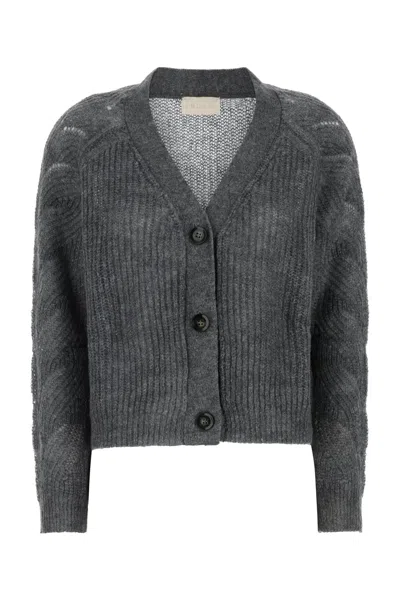 Iblues Button-up Textured Cardigan In Gray
