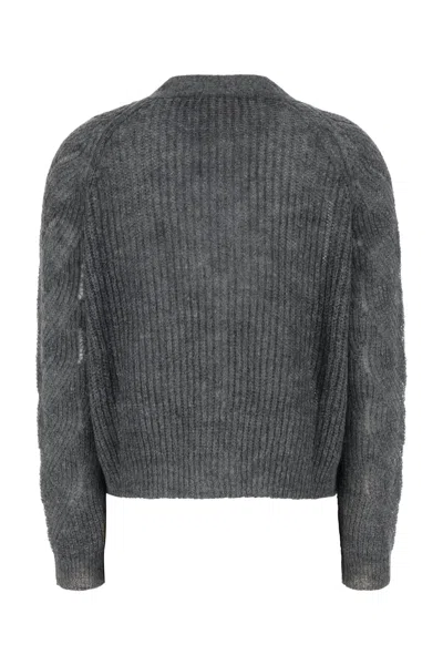 Iblues Button-up Textured Cardigan In Gray