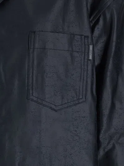 Juunj Coated Cotton Tailored Collar Shirts In Blue