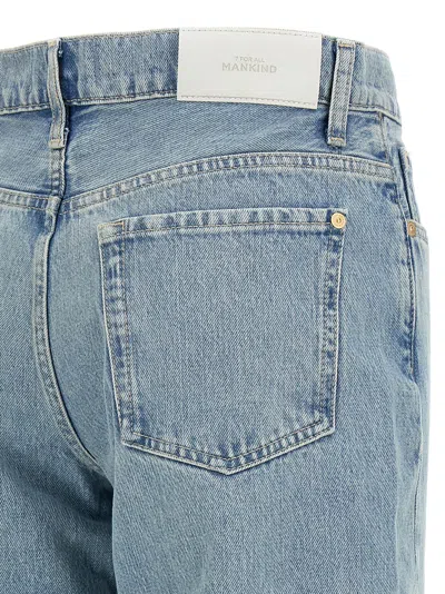 7 For All Mankind Faded Wash Five-pocket Denim Trousers In Blue