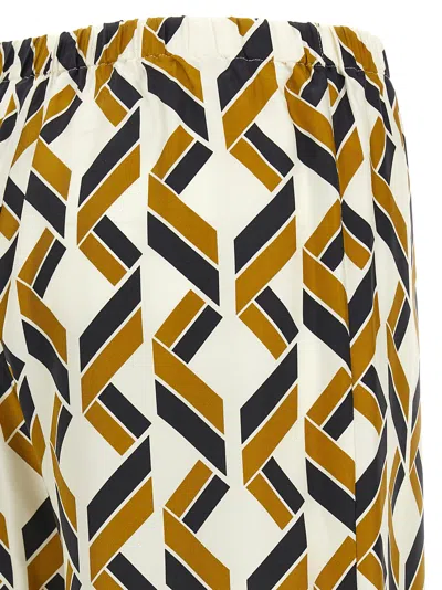 Eres Tube Patterned Silk Twill Wide-leg Pants In Brown