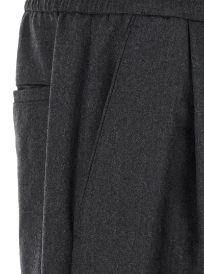 Juunj Grey Wool Pleated Trousers In Gray