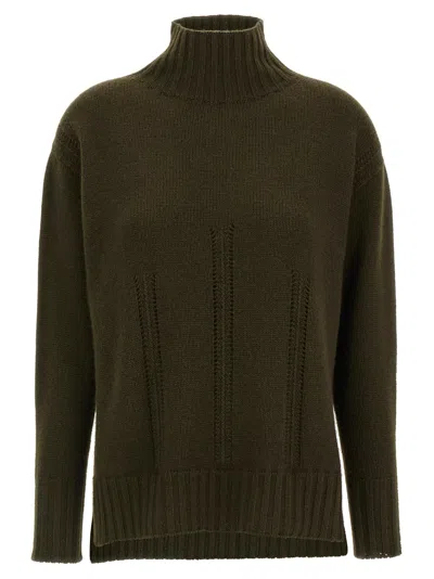 Tom Ford Long-sleeved Mock Neck Cashmere Sweater In Green