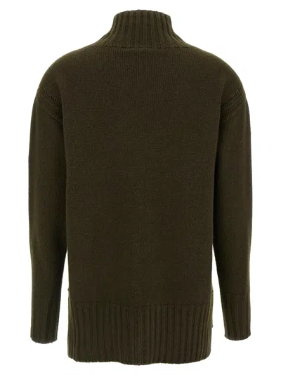 Tom Ford Long-sleeved Mock Neck Cashmere Sweater In Green