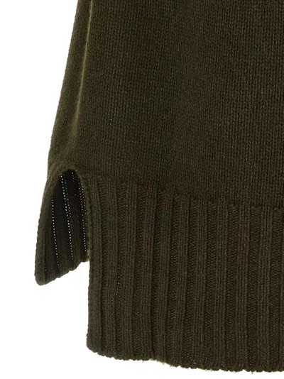 Tom Ford Long-sleeved Mock Neck Cashmere Sweater In Green