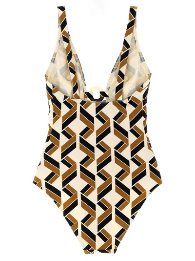 Eres 'party' Geometric Cut-out Swimsuit With Deep V-neck In Multi