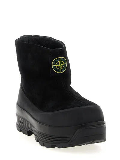 Stone Island S100120 Suede Boots In Black