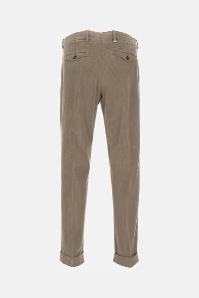 Pt Torino Tailored Trousers With Subtle Corduroy Texture And Comfortable Fit In Brown
