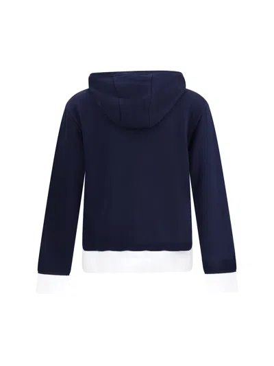 Thom Browne Hooded Sweatshirt Long Sleeves In Blue