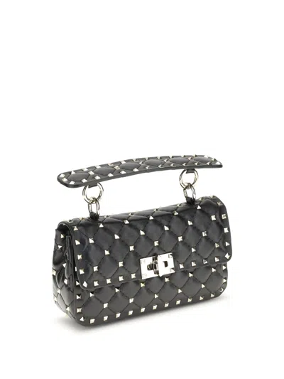 Valentino Garavani Small Leather Rockstud Spike Handbag In Black