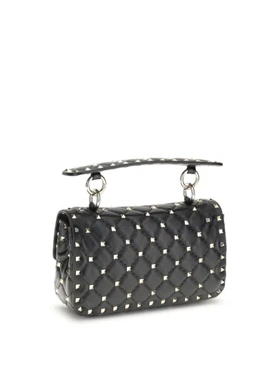 Valentino Garavani Small Leather Rockstud Spike Handbag In Black