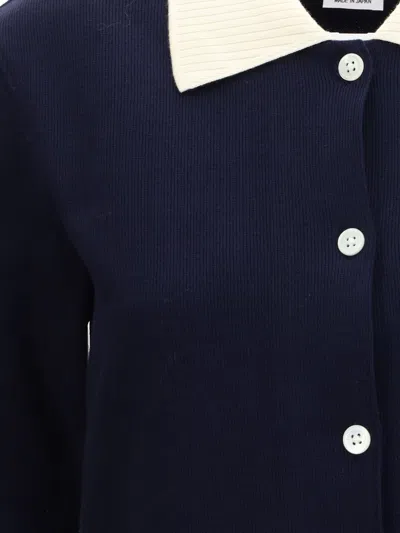 Thom Browne Collared Dress With Short Sleeves In Blue
