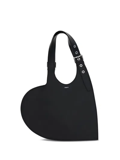 Coperni Asymmetrical Heart-shaped Shoulder Bag In Black