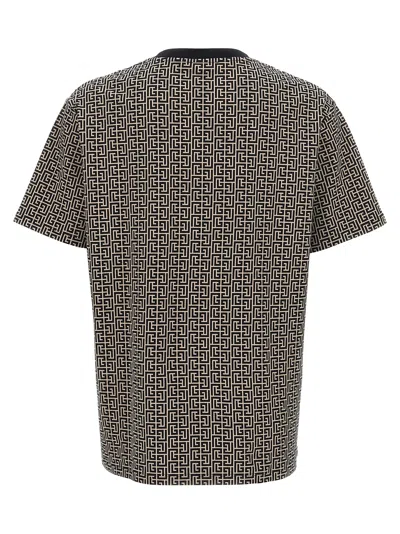 Balmain Men's Monogram Jacquard Signature Label T-shirt In Black