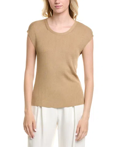 Lafayette 148 Ribbed Wide Silk-blend Pullover In Neutral