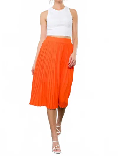 Thml Cheerful Pleats Skirt In Orange In Multi