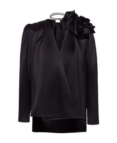 Magda Butrym Herno Dark Blue Nylon Down Jacket In Black