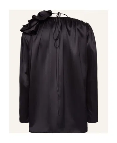 Magda Butrym Herno Dark Blue Nylon Down Jacket In Black