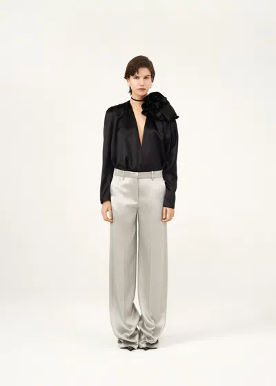 Magda Butrym Herno Dark Blue Nylon Down Jacket In Black