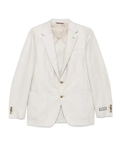 Canali Single-breasted Blazer In White