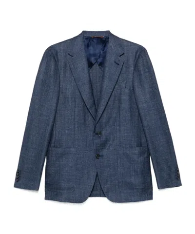 Canali Single-breasted Blazer In Blue