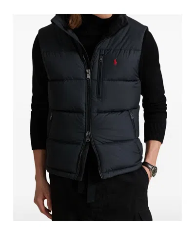 Polo Ralph Lauren Padded Gorham Black Vest In Blue