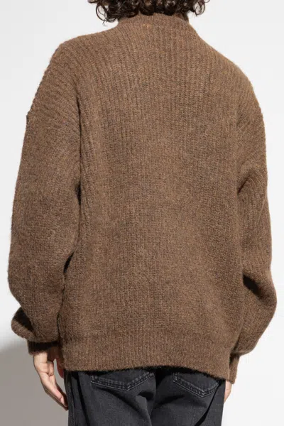 Isabel Marant Half Zip Sweater High Collar In Brown