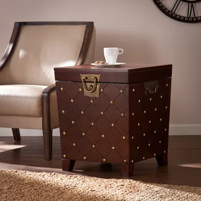 Sei Nailhead End Table Trunk Espresso