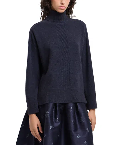 Emporio Armani Yak Wool Blend Sweater Woman In Blue